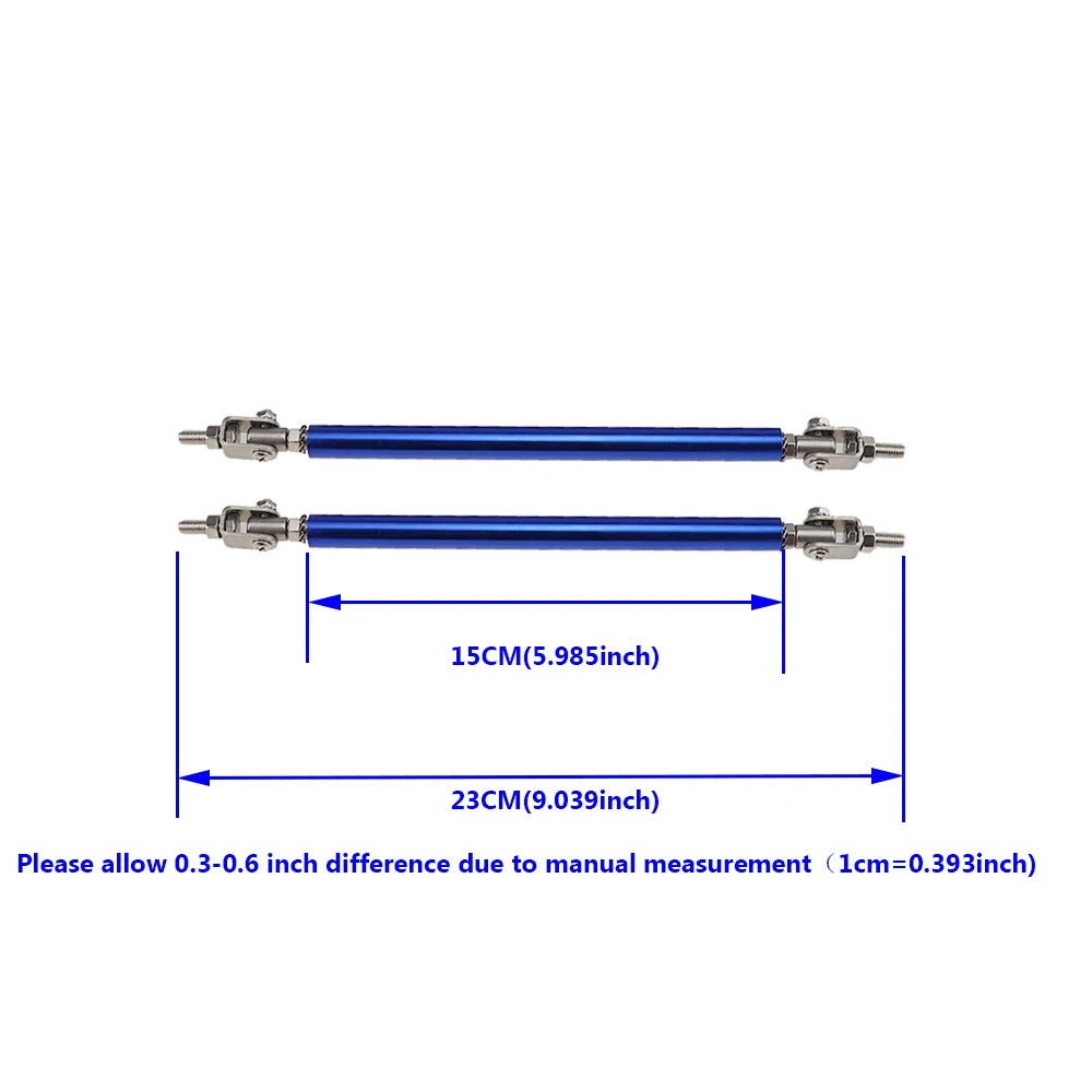 Car Splitter Rods Racing Adjustable Front Rear Bumper Lip Support Strut Brace Tie Pull Bar Kit 75/100/150/200mm Universal 1 Pair