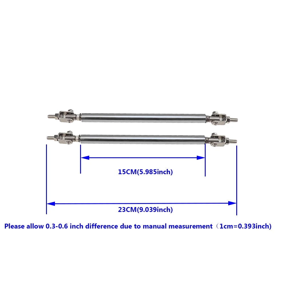 Car Splitter Rods Racing Adjustable Front Rear Bumper Lip Support Strut Brace Tie Pull Bar Kit 75/100/150/200mm Universal 1 Pair