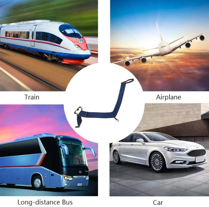 Adjustable Footrest Hammock with Inflatable Pillow Seat Cover for Planes Trains Buses Swing Chair Outdoor Chair Travel