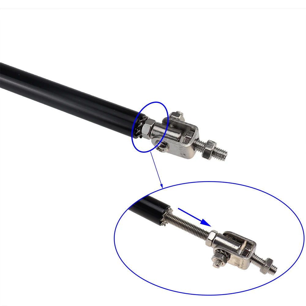 Car Splitter Rods Racing Adjustable Front Rear Bumper Lip Support Strut Brace Tie Pull Bar Kit 75/100/150/200mm Universal 1 Pair