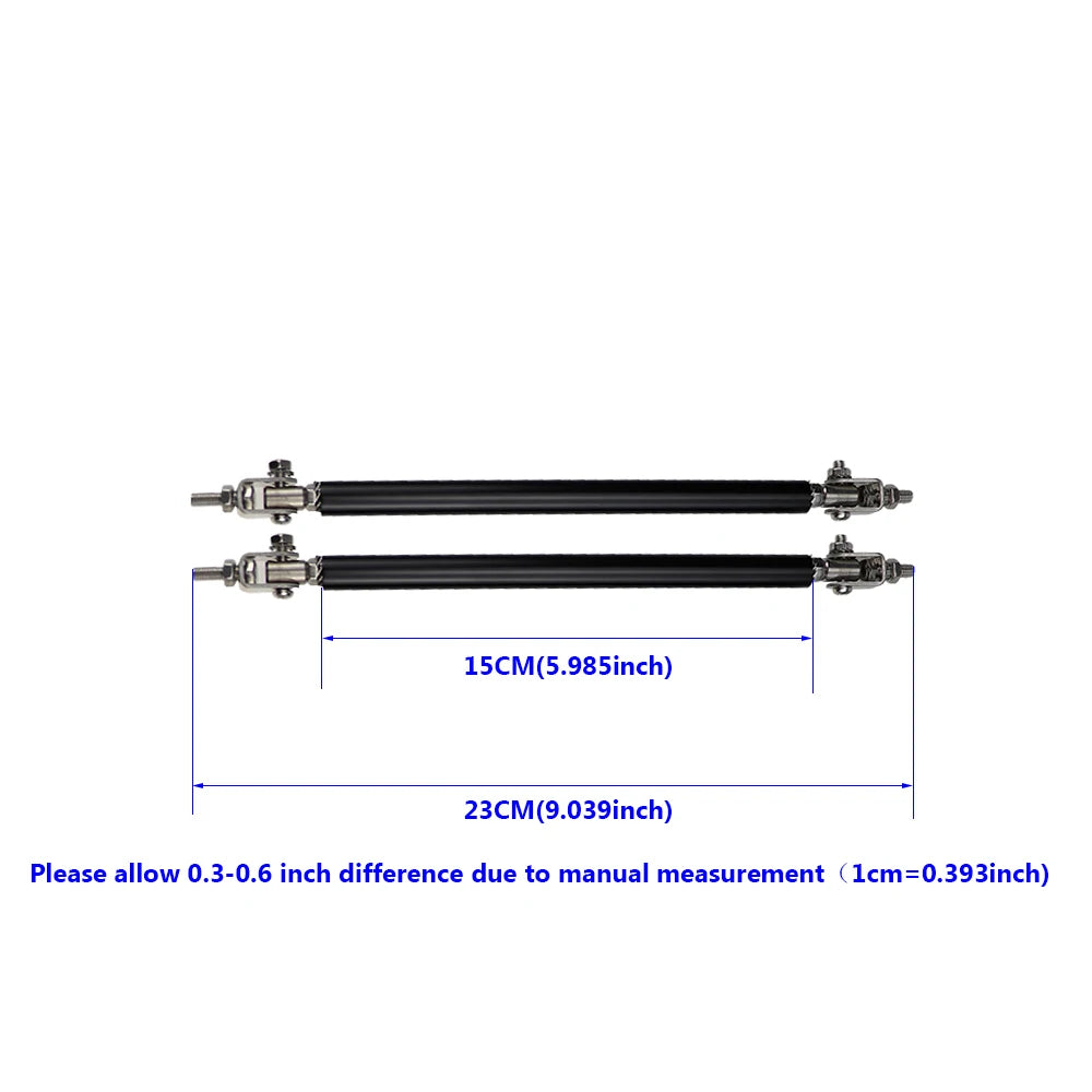 Car Splitter Rods Racing Adjustable Front Rear Bumper Lip Support Strut Brace Tie Pull Bar Kit 75/100/150/200mm Universal 1 Pair