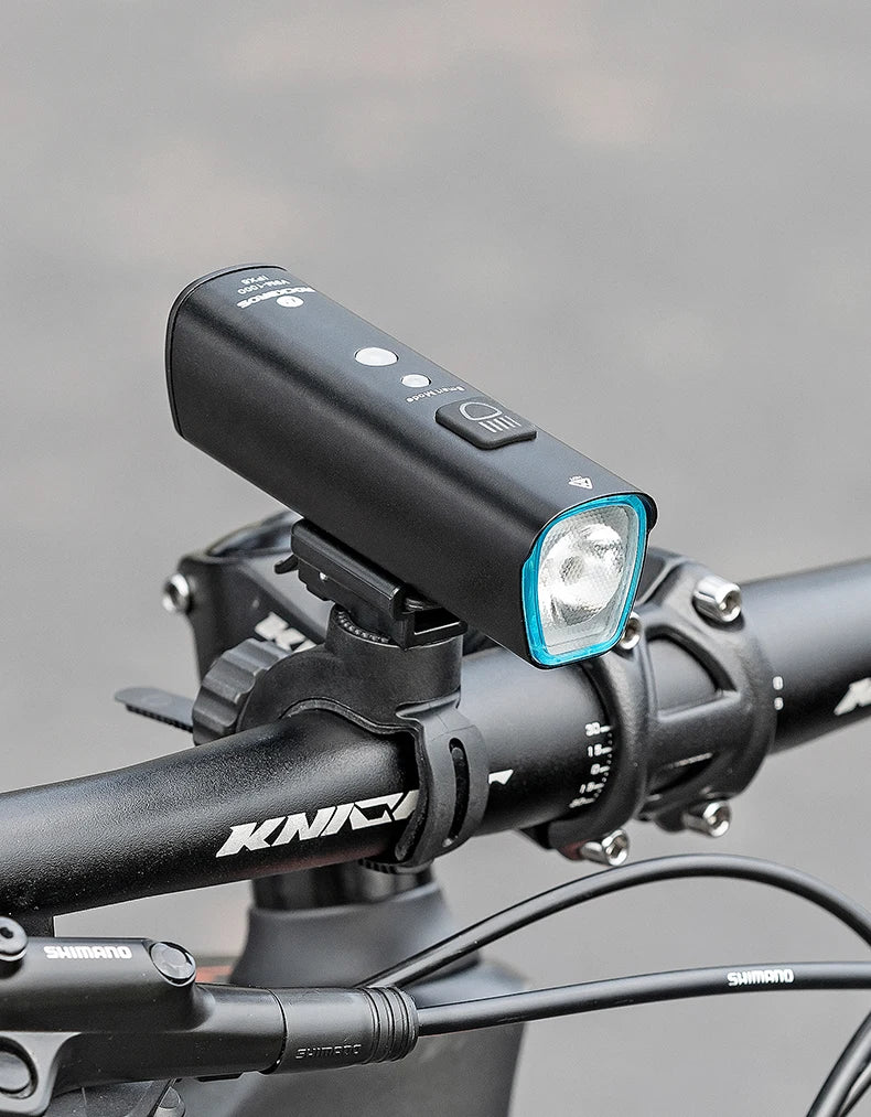 ROCKBROS 1000LM Bike Light Smart Vibration Light Sensing Bicycle Front Light IPX6 Type-C MTB Road Headlebar Cycling Headlights