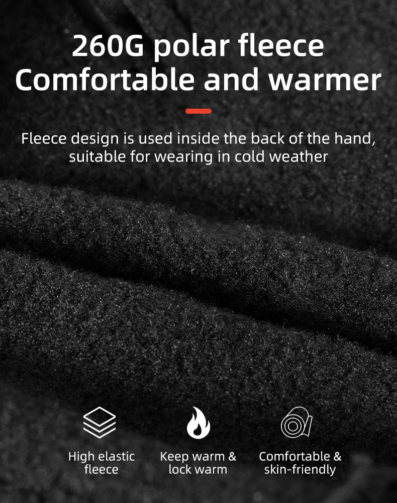 ROCKBROS Cycling Gloves Touch Screen Waterproof MTB Bike Bicycle Gloves Thermal Warm Motorcycle Winter Autumn Sports Equipment