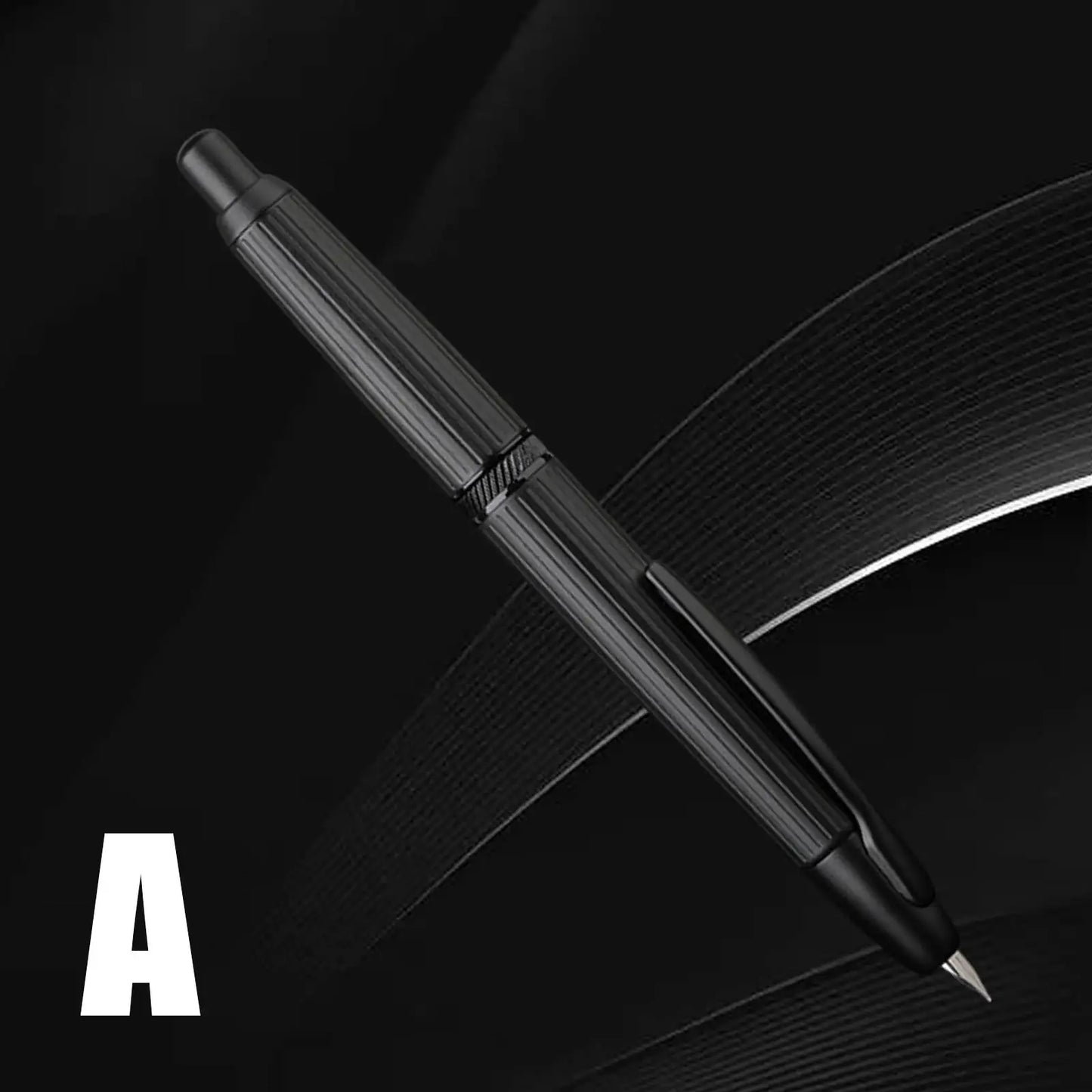 sliver Moonman A1 fountain pen Metal Press Iink pen Striped pattern EF 0.4MM Nibs writing gift pens for students office supplies