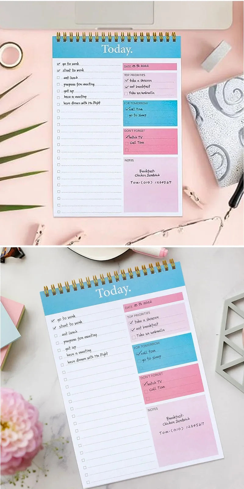 A5 To Do List Notepad Undated Daily Planner Notebook Stationery Teacher Gift Diary Campus Agenda Office Supplies 50 sheets