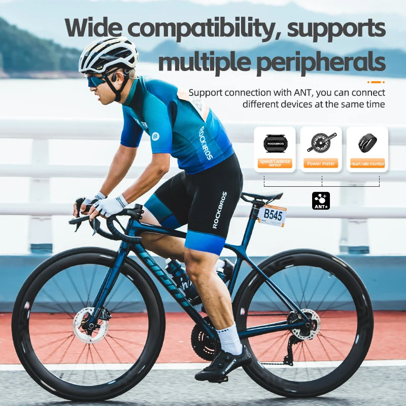 ROCKBROS M1 GPS Bicycle Computer Bluetooth 5.0 ANT+ Wireless Speedometer MTB Road Bike Ciclismo Speed Meter for Garmin Zwift