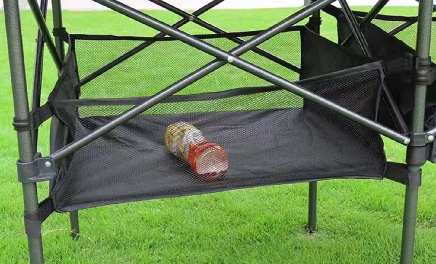 Outdoor Folding Long Table Easy To Install Portable Storage Black Camping Table Barbecue With Net Bag Light Stable Desk Table
