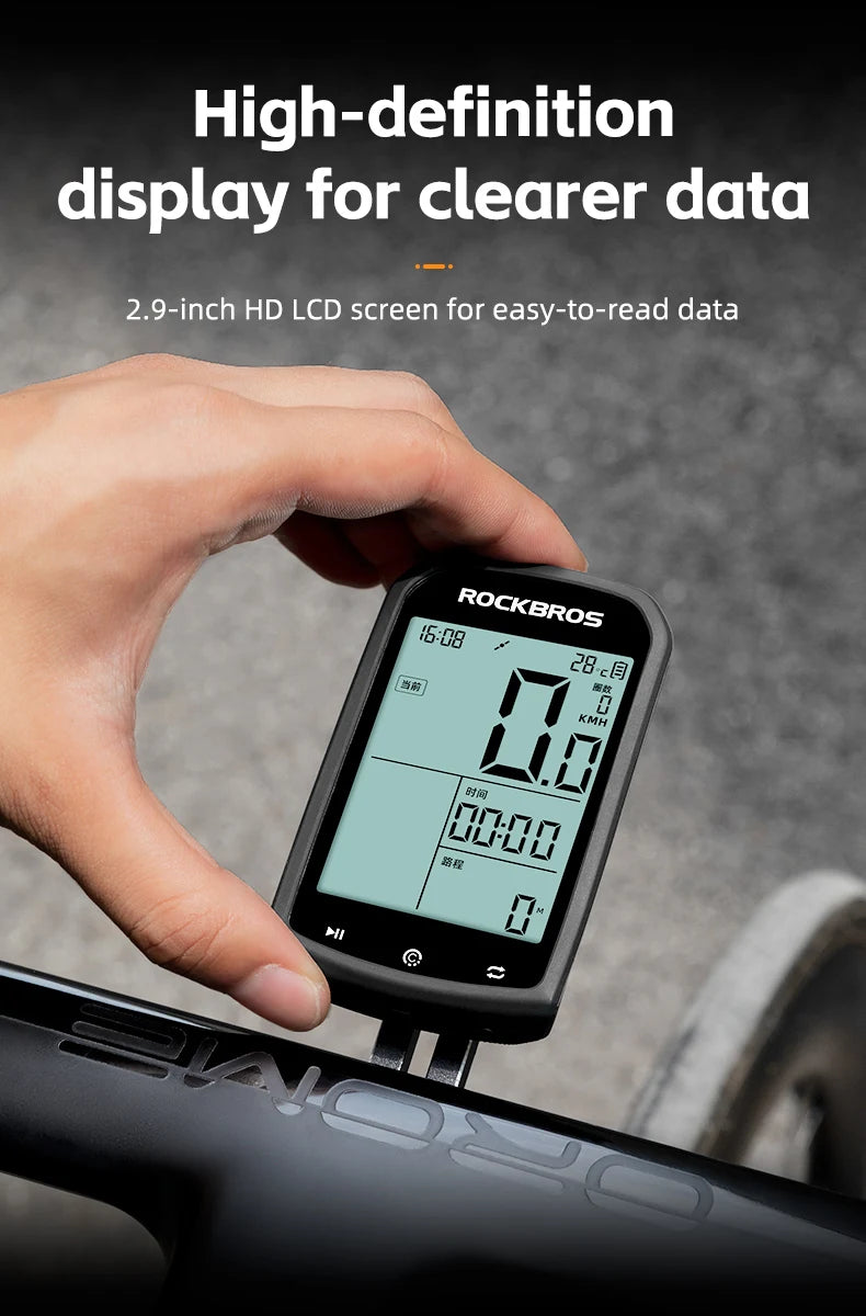 ROCKBROS M1 GPS Bicycle Computer Bluetooth 5.0 ANT+ Wireless Speedometer MTB Road Bike Ciclismo Speed Meter for Garmin Zwift