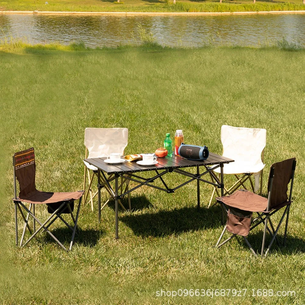 Folding Camping Table Outdoor Portable Picnic Table Aluminum Alloy Adjustable Igt Table Convenient Low Rectangular Side Tables