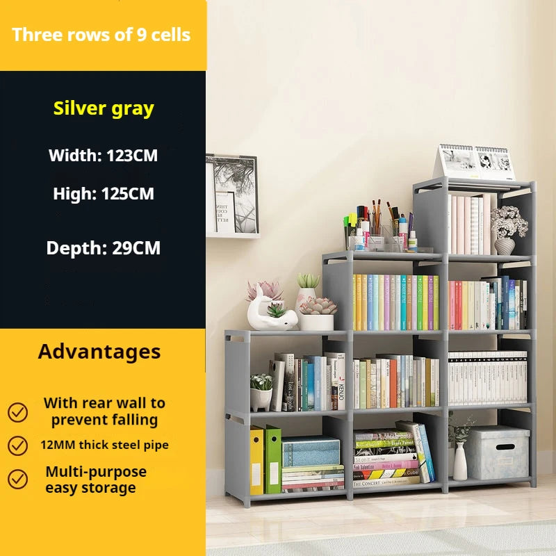 Multi-layer Simple Assembled Bookshelf Easy To Assemble Closet Storage Cabinet Portable Children's Sundries Shelf Save Space