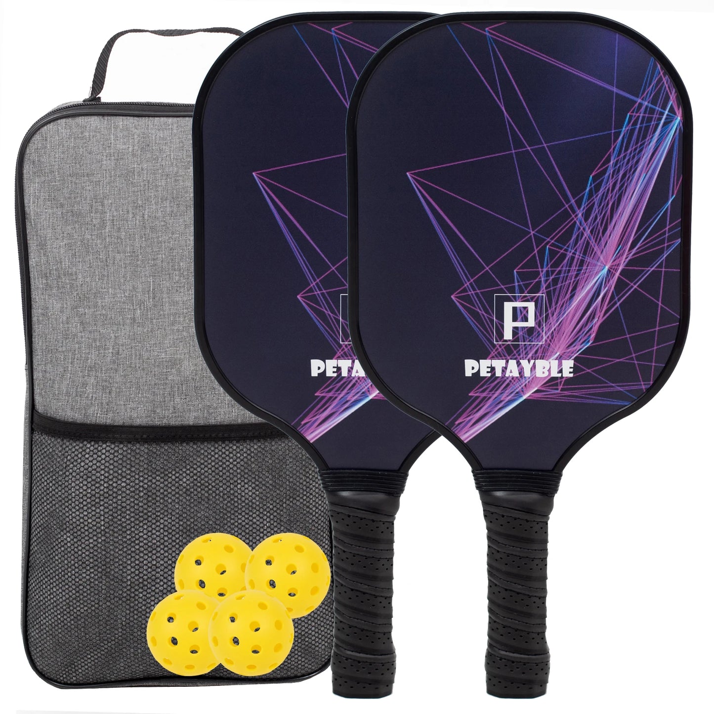 Pickleball Paddles, Fiberglass Surface Pickleball Set,USAPA Approved Set Portable Racquet Gift Kit Indoor and Outdoor Exercise