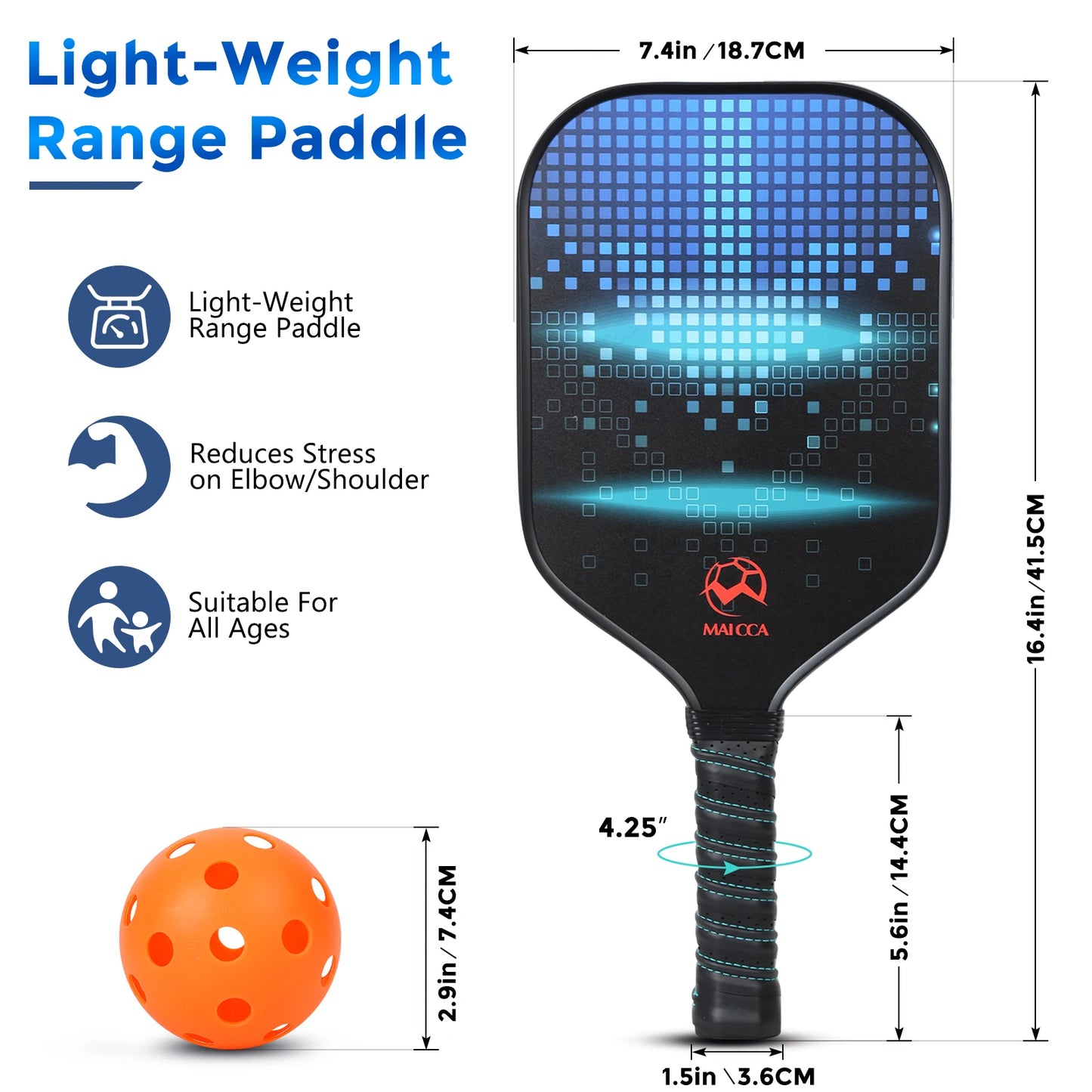 Pickleball Paddles Set Rackets Portable Racket Cover Carrying Bag Gift Kit USAPA Approved Indoor Outdoor Honeycomb Core 4 Balls