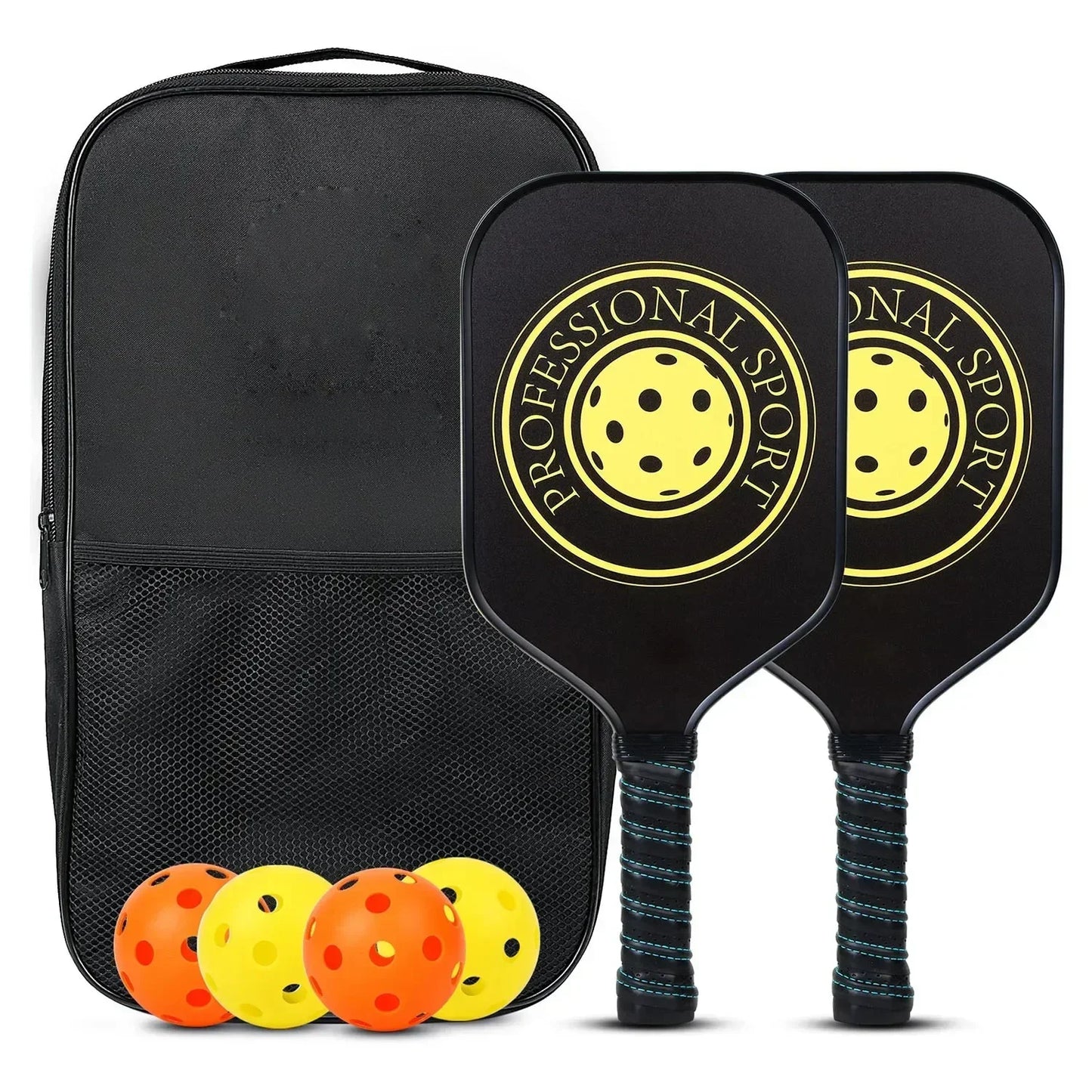 Pickleball Paddles Set Rackets Portable Racket Cover Carrying Bag Gift Kit USAPA Approved Indoor Outdoor Honeycomb Core 4 Balls