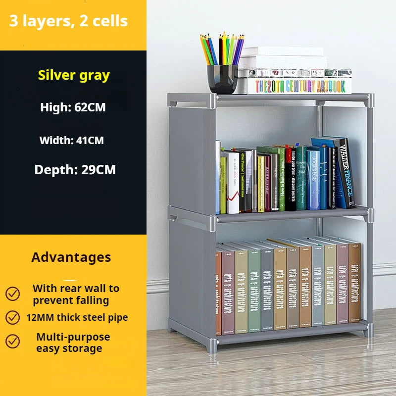 Multi-layer Simple Assembled Bookshelf Easy To Assemble Closet Storage Cabinet Portable Children's Sundries Shelf Save Space