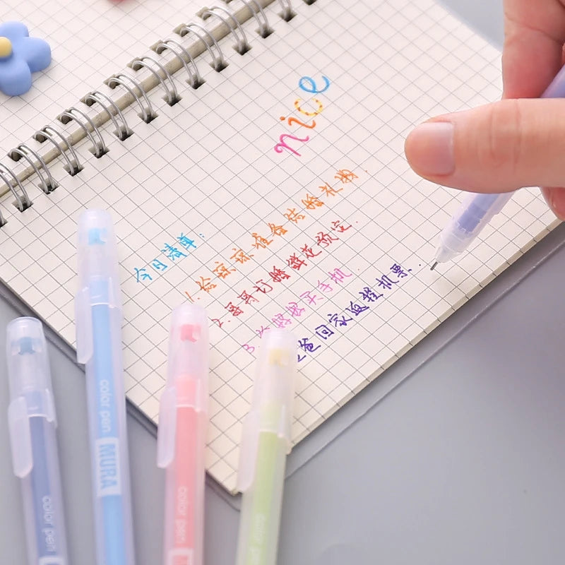 Color Gel Pen Set Kawaii Aesthetic Stationery Pretty Stationery Student Diary Pen Handbook Pen Color Markers School Supplies