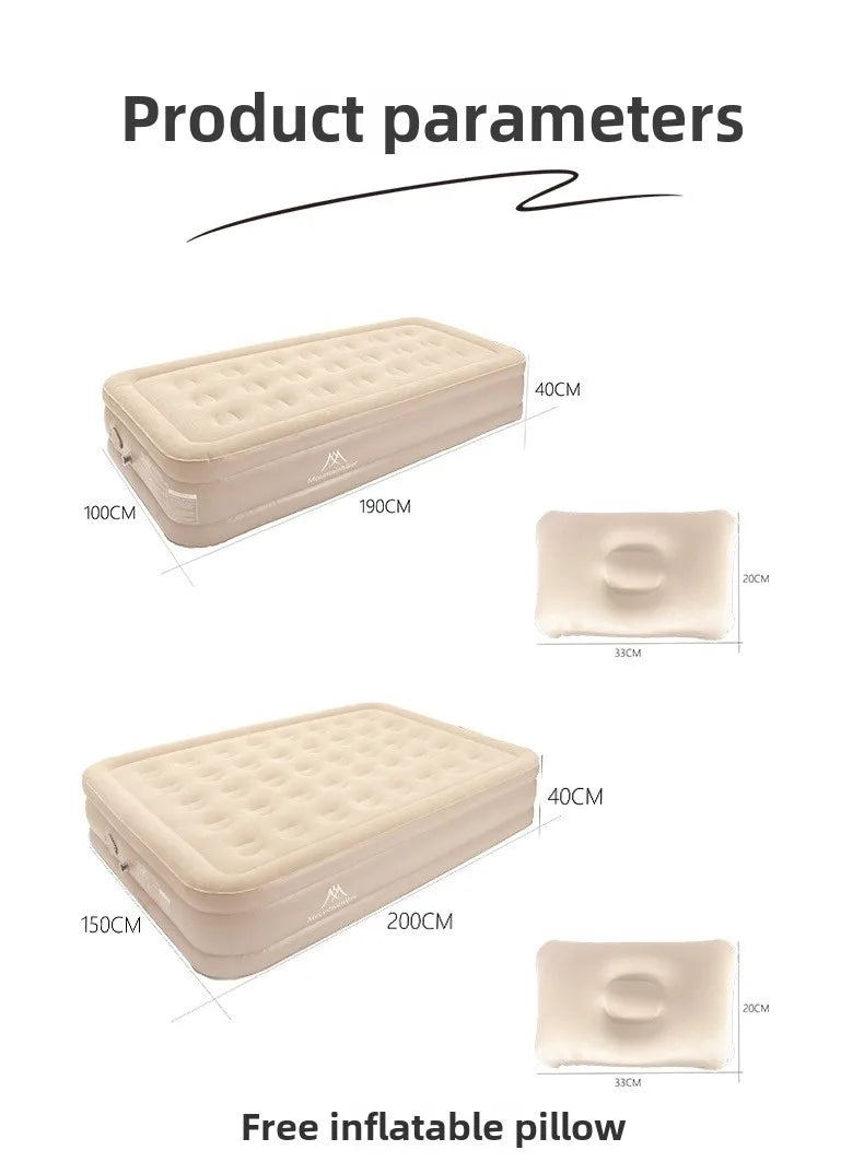 MOUNTAINHIKER Outdoor Inflatable Seating Mat Interior Air Mattress Mats Luxury Built-in Pump Thicken PVC Sleeping Bed Furniture