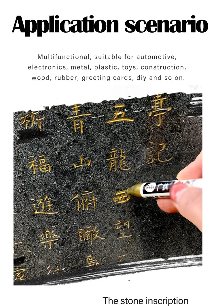 4Pcs/set Oil Based White Black Permanent Paint Markers Pens 0.7mm Extra Fine Waterproof, for Rock Painting, Wood, Metal, Canvas