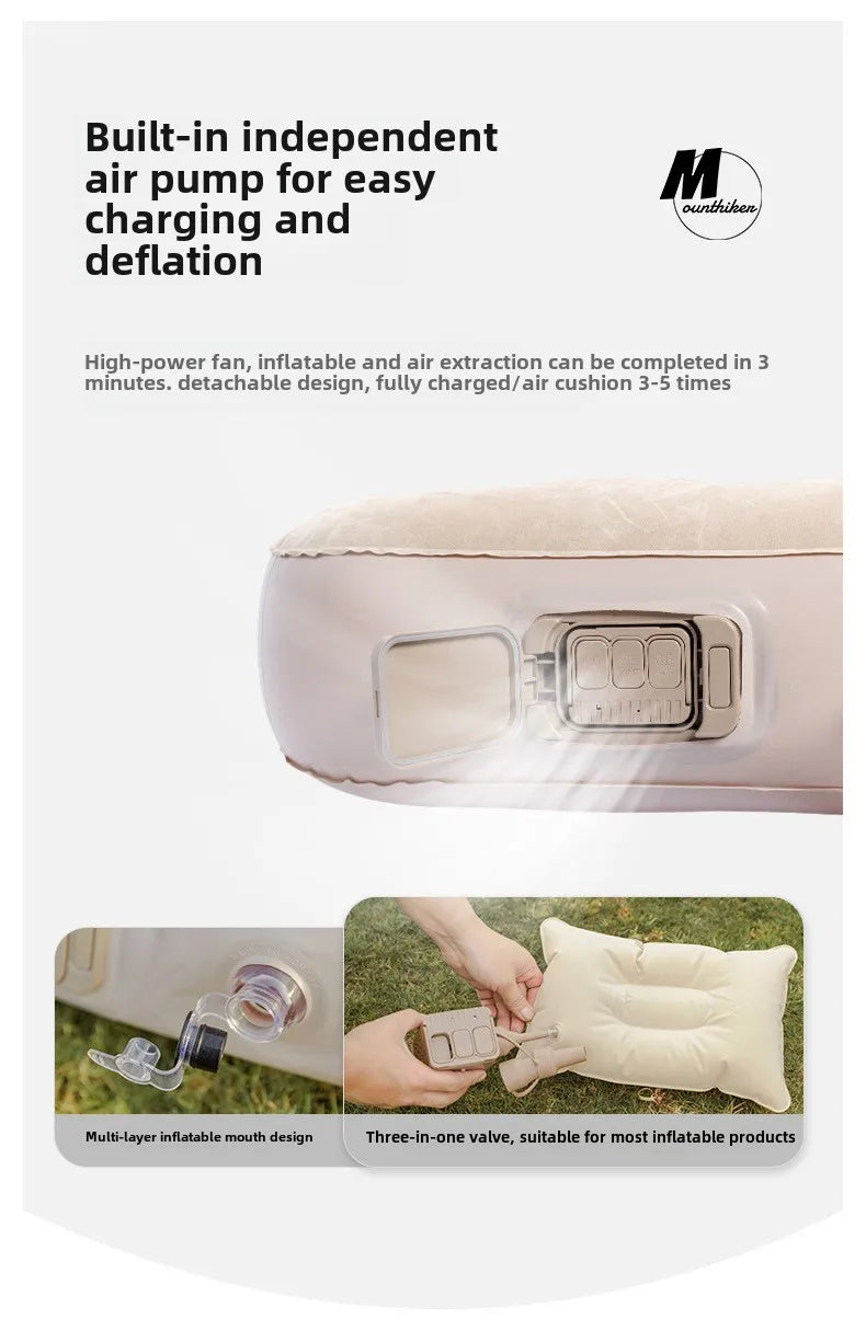 MOUNTAINHIKER Outdoor Inflatable Seating Mat Interior Air Mattress Mats Luxury Built-in Pump Thicken PVC Sleeping Bed Furniture