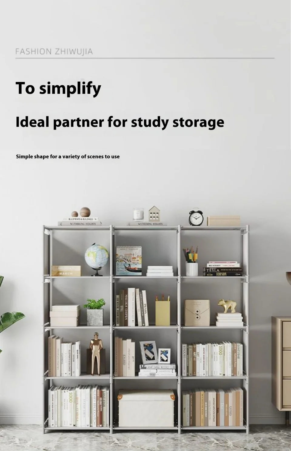 Multi-layer Simple Assembled Bookshelf Easy To Assemble Closet Storage Cabinet Portable Children's Sundries Shelf Save Space