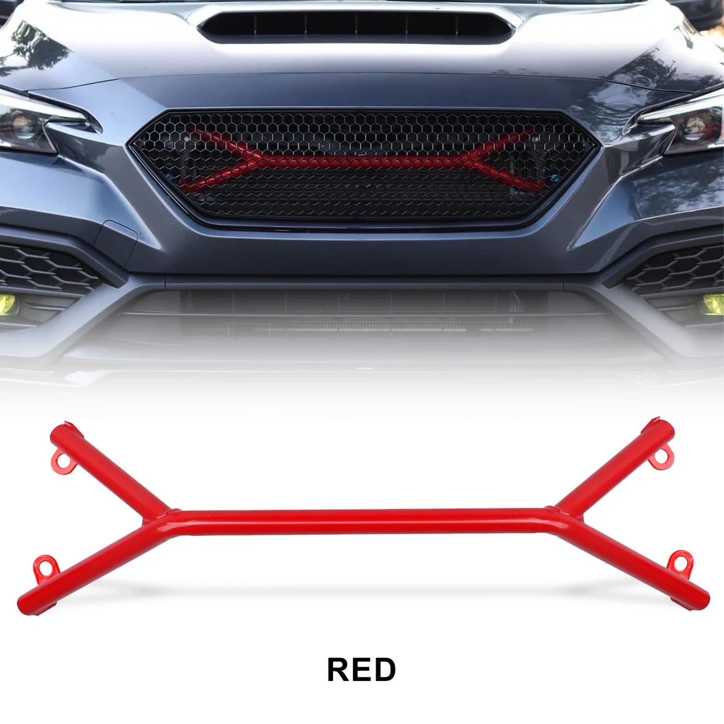 New Exterior Accessories Front Brace Bar Member Chassis Strut Brace 75cm 29.53" For 2022 2023 2024 Subaru WRX VB Red White Gray