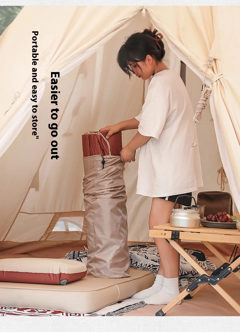 Lohascamping double Self-inflating Mattress 10cm Compact Folding Camping Mat Sleeping Bed Pad 1-2 Person floor tent Air Mat