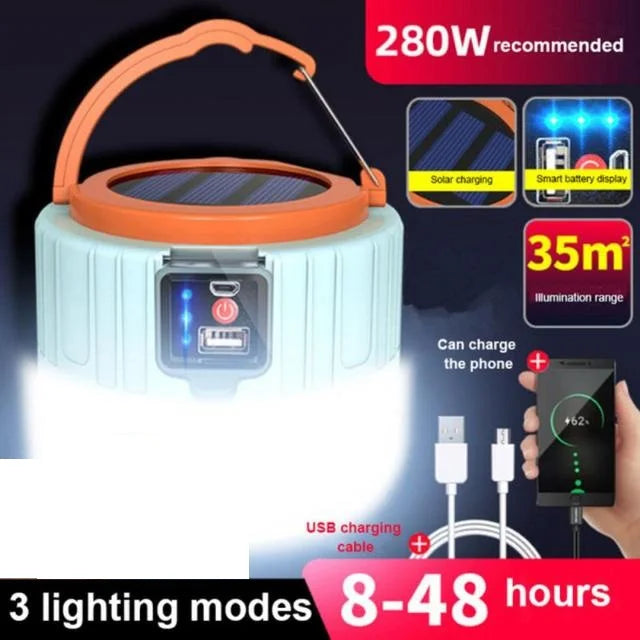 High Power LED Camping Light USB Rechargeable Bulb Outdoor Tent Lamp Portable Lantern Emergency Lighting Lights For BBQ Hiking