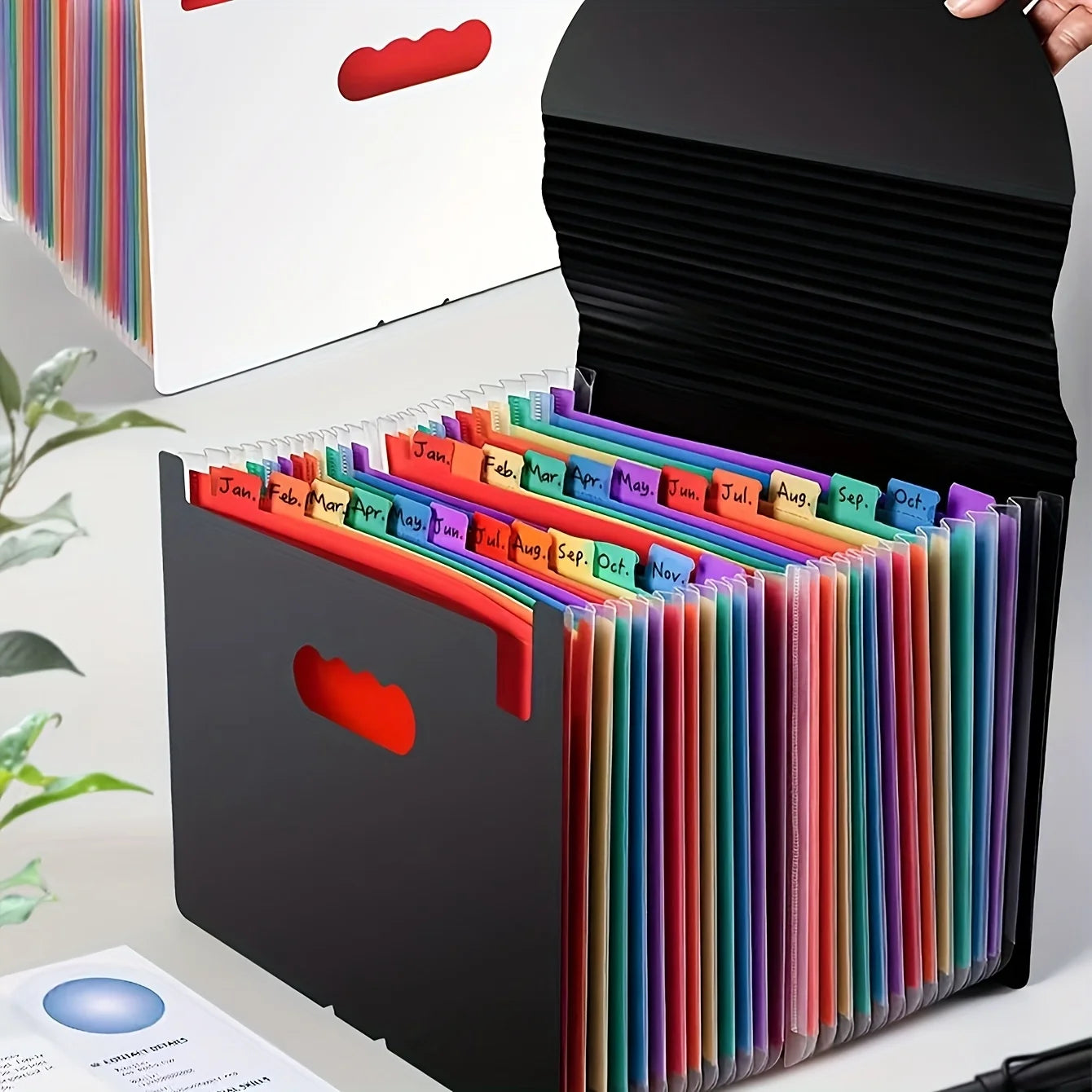 24pcs Colorful A4 Plastic File Folder with Labels-Multi-Layer,Snap Closure,Durable Storage Organizer for Office & School Supplie