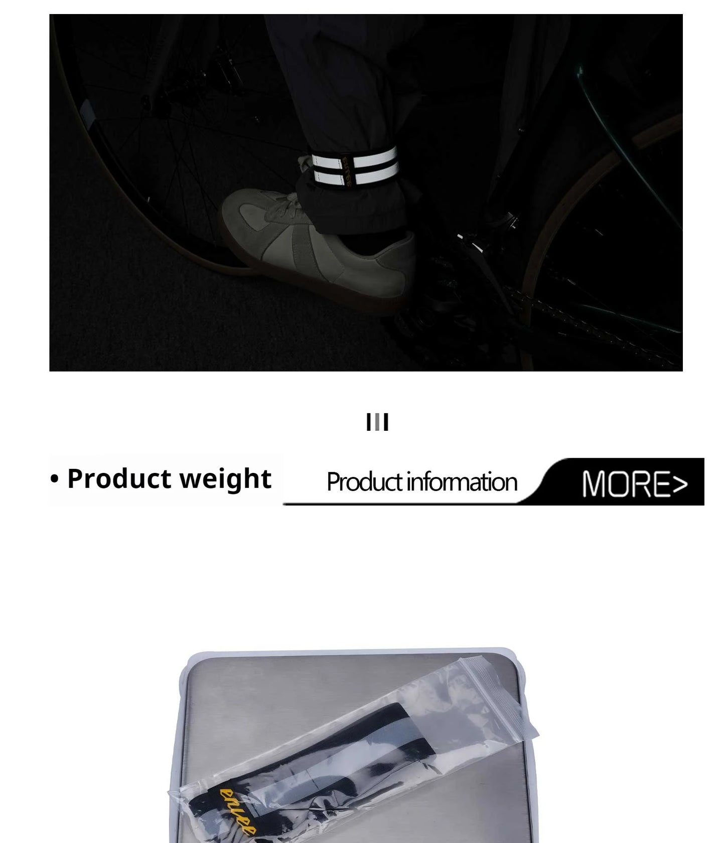 ENLEE Bicycle Trouser Straps Road Bike Night Riding Reflective Gaiters Outdoor Hiking Night Running Trouser Leg Straps
