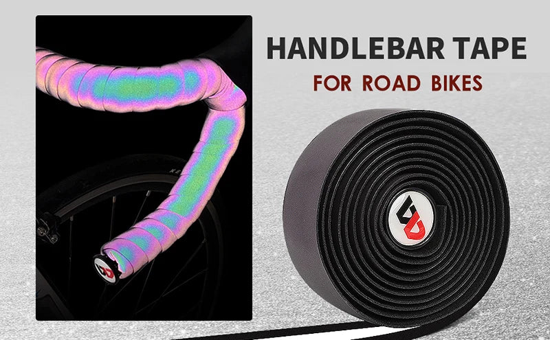 WEST BIKING Bicycle Handlebar Strap Reflective Discolor Bike Handlebar Tape Anti-slip Shock-absorption Handle Strap Cycling Part