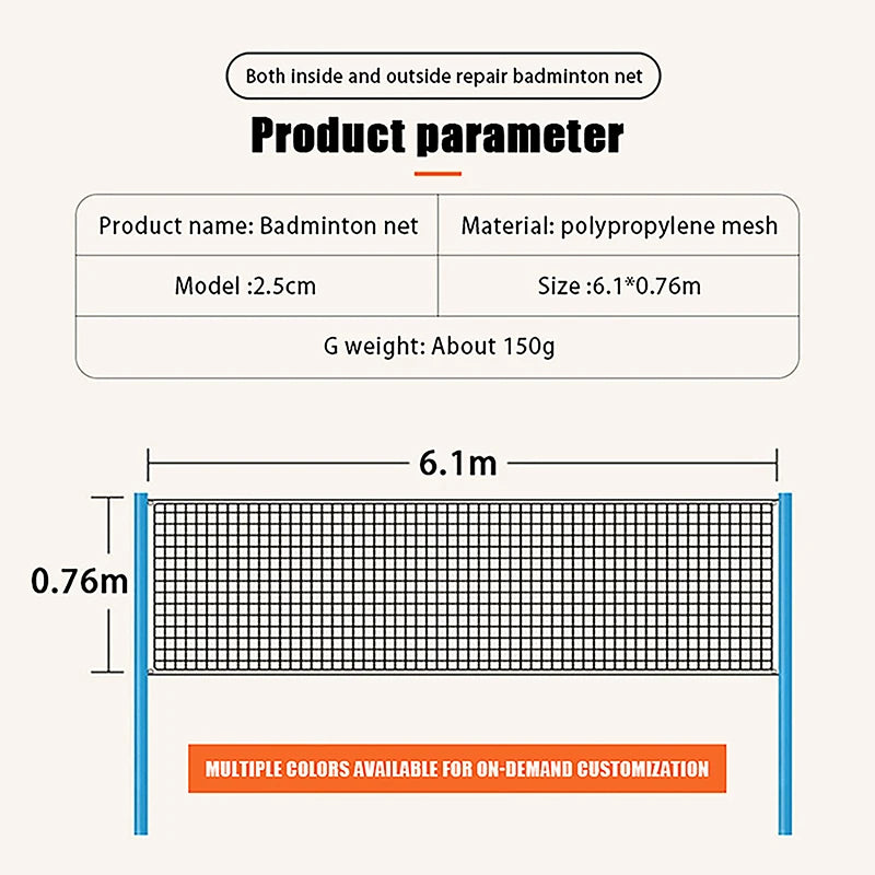 1pc Portable Badminton Net Sports Practice Recreation Fitness Activities Competition With Standard Ball Net