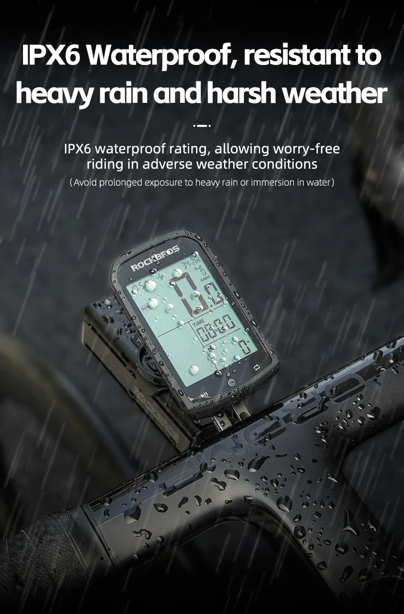 ROCKBROS M1 GPS Bicycle Computer Bluetooth 5.0 ANT+ Wireless Speedometer MTB Road Bike Ciclismo Speed Meter for Garmin Zwift