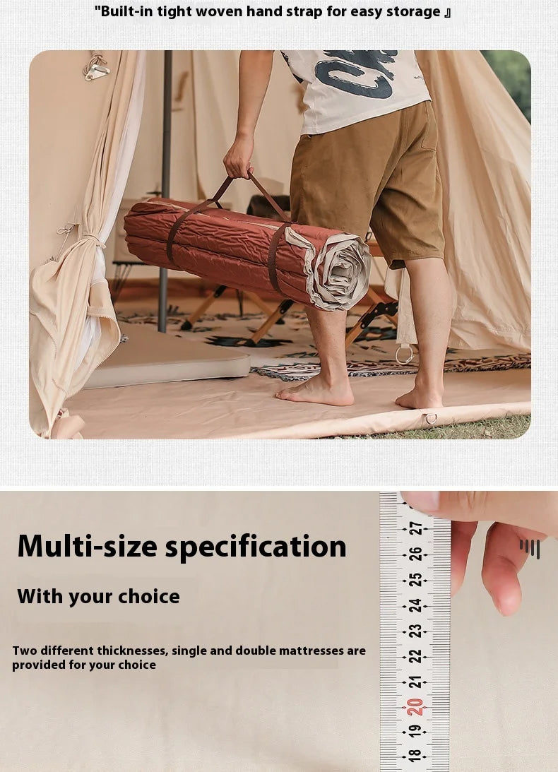 Lohascamping double Self-inflating Mattress 10cm Compact Folding Camping Mat Sleeping Bed Pad 1-2 Person floor tent Air Mat