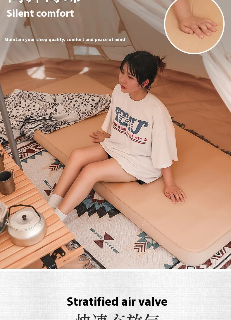 Lohascamping double Self-inflating Mattress 10cm Compact Folding Camping Mat Sleeping Bed Pad 1-2 Person floor tent Air Mat