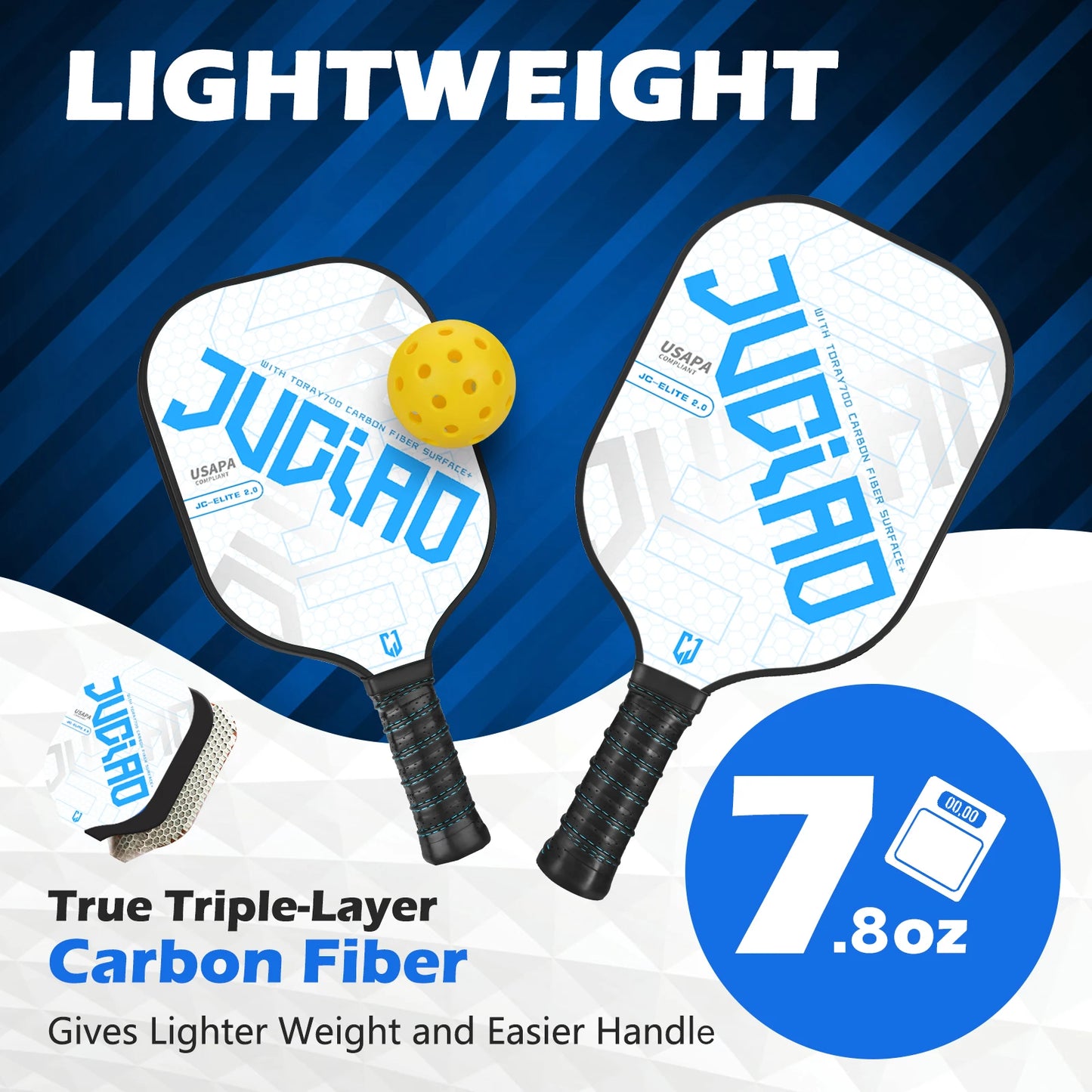 Pickleball Paddles Set USAPA Compliant Includes 4 Balls Pickleball Racket Sports Equipment Women Men Racket