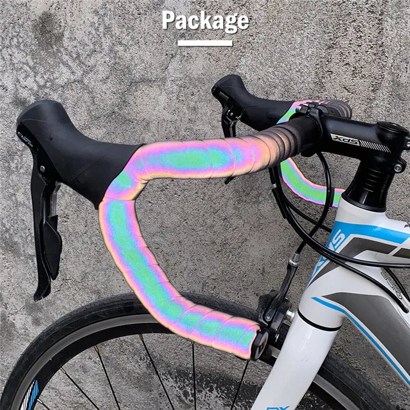 WEST BIKING Bicycle Handlebar Strap Reflective Discolor Bike Handlebar Tape Anti-slip Shock-absorption Handle Strap Cycling Part