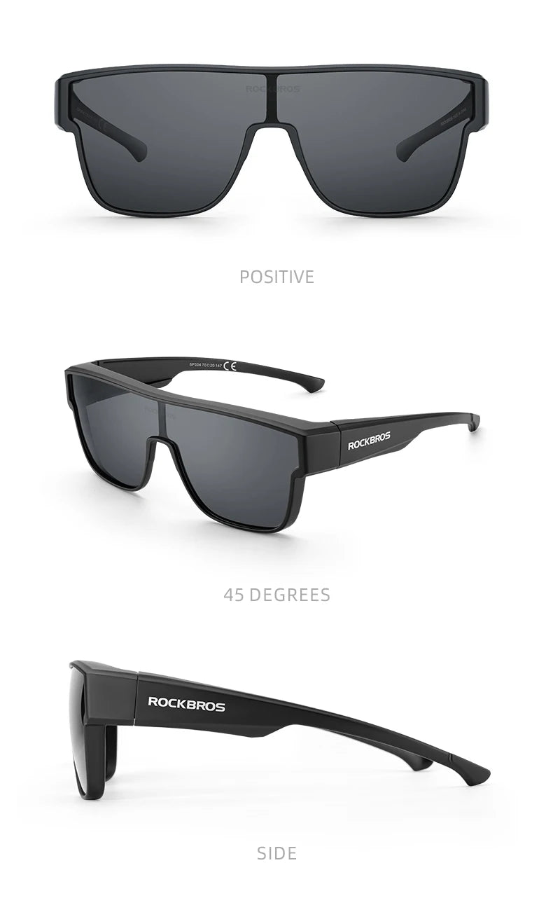 ROCKBROS Polarized Cycling Sunglasses Mutilfunctional Glasses UV Protection Set Glasses Frame Compatible Men's Women's Sunglass