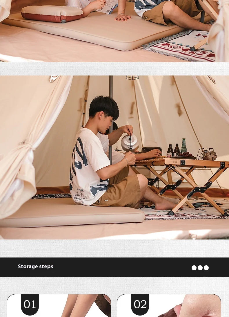 Lohascamping double Self-inflating Mattress 10cm Compact Folding Camping Mat Sleeping Bed Pad 1-2 Person floor tent Air Mat