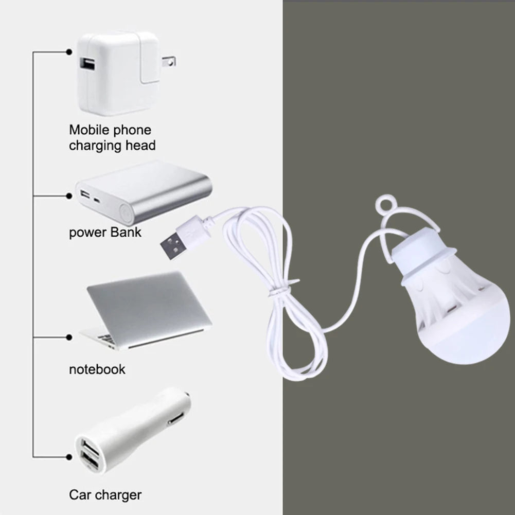 1/2pcs Portable Lantern Camp Lights USB Bulb 5W/7W Power Outdoor Camping Multi Tool 5V LED for Tent Camping Gear Hiking USB Lamp
