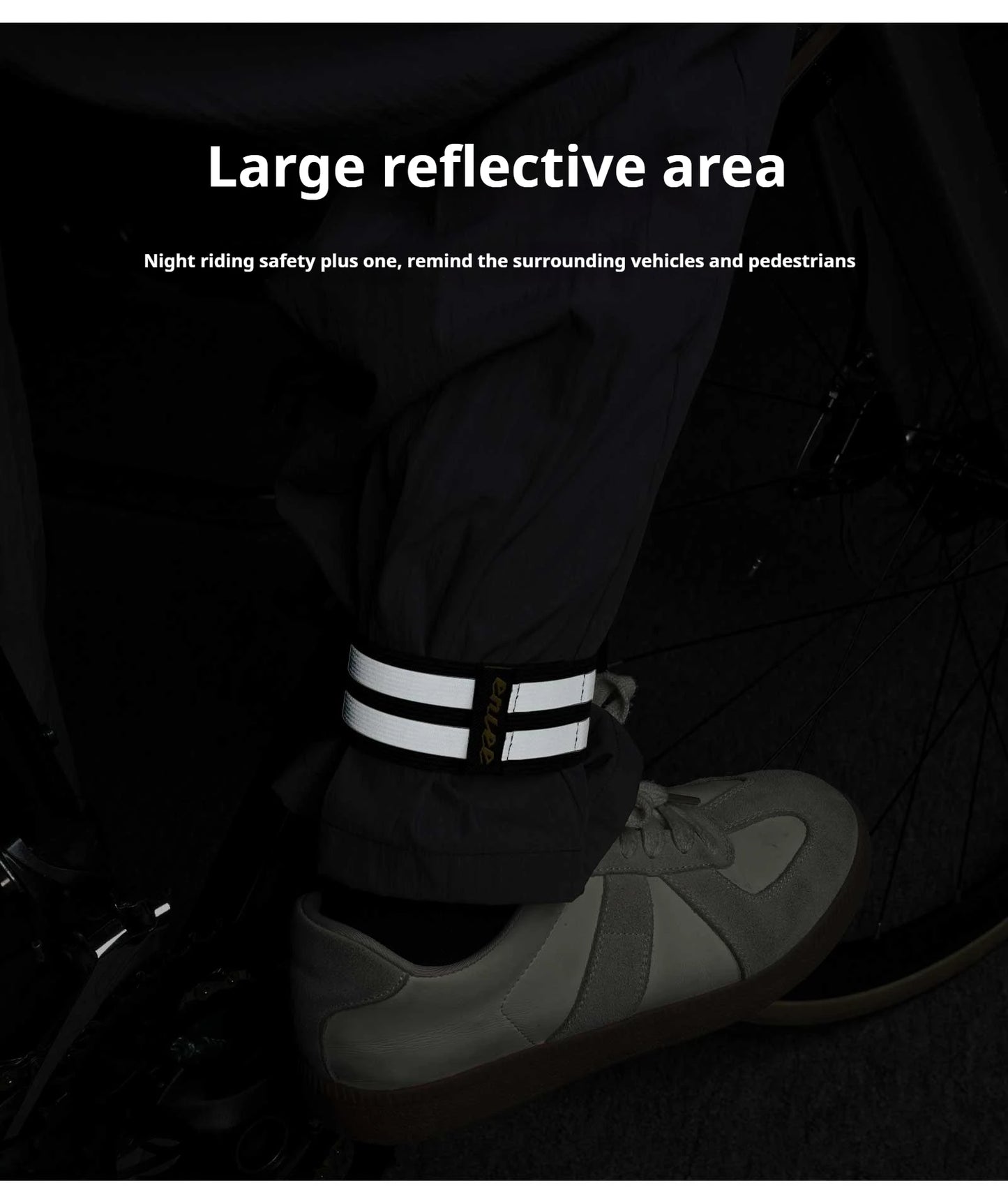 ENLEE Bicycle Trouser Straps Road Bike Night Riding Reflective Gaiters Outdoor Hiking Night Running Trouser Leg Straps