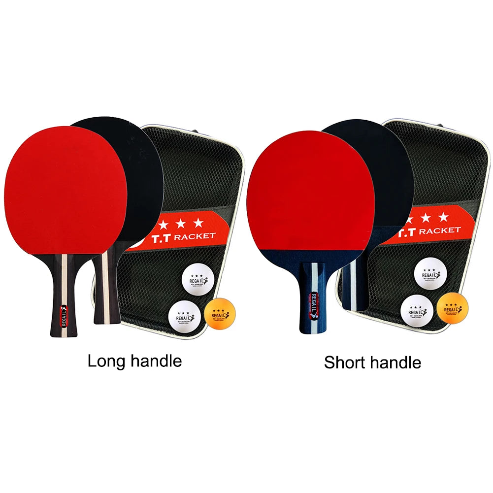 Table Tennis Racket 2 Rackets & 3 Balls Table Tennis Paddles Professional Ping Pong Paddle with Bag for Beginners Training Game