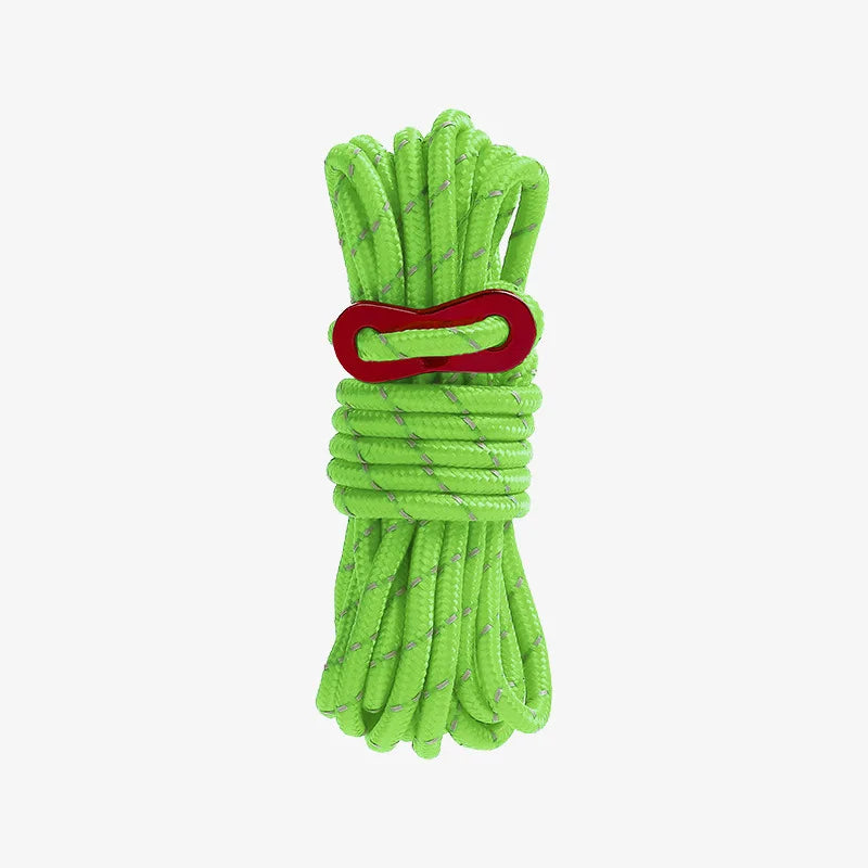4mm Bold Sturdy Tent Rope High Reflective Luminous Windproof Tent Rope with Double Eye Buckle for Outdoor Camping,Dry,Bundle,Fix