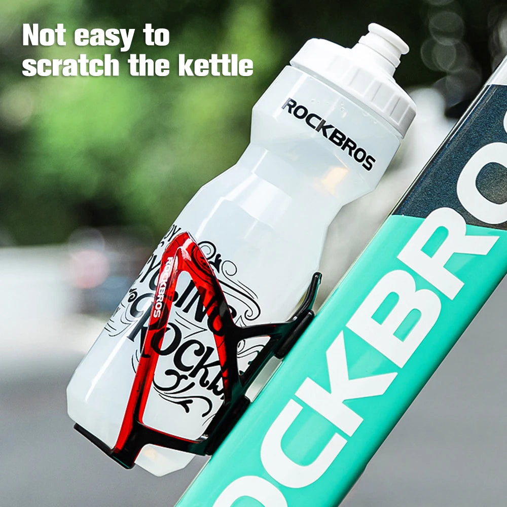 ROCKBROS Bicycle Water Bottle Plastic Outdoor Running Sports Squeeze Mug Cycling Kettle Bike Cup with Bottle Bracket