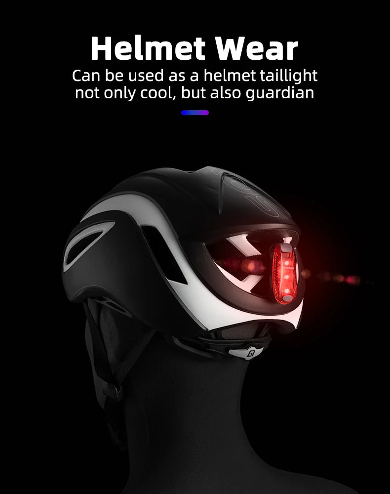 ROCKBROS Bike Rear Light Bicycle Warning Tail Light Cycling Helmet Bag Taillight Lantern Water Repellent Mini Bike Accessories