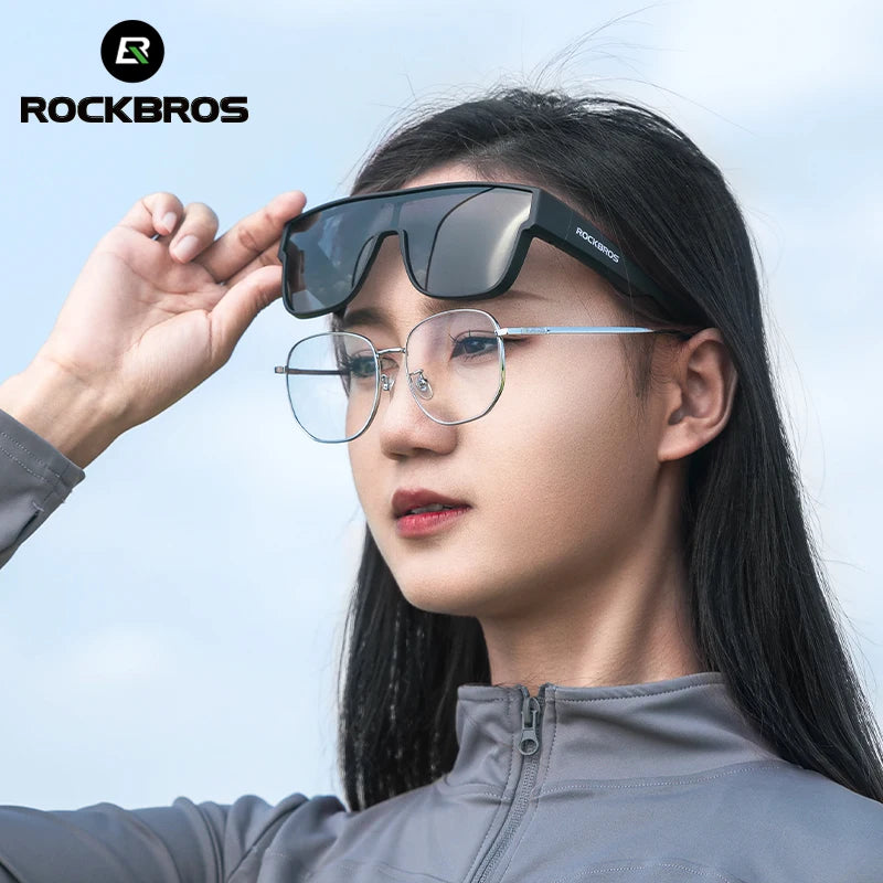 ROCKBROS Polarized Cycling Sunglasses Mutilfunctional Glasses UV Protection Set Glasses Frame Compatible Men's Women's Sunglass