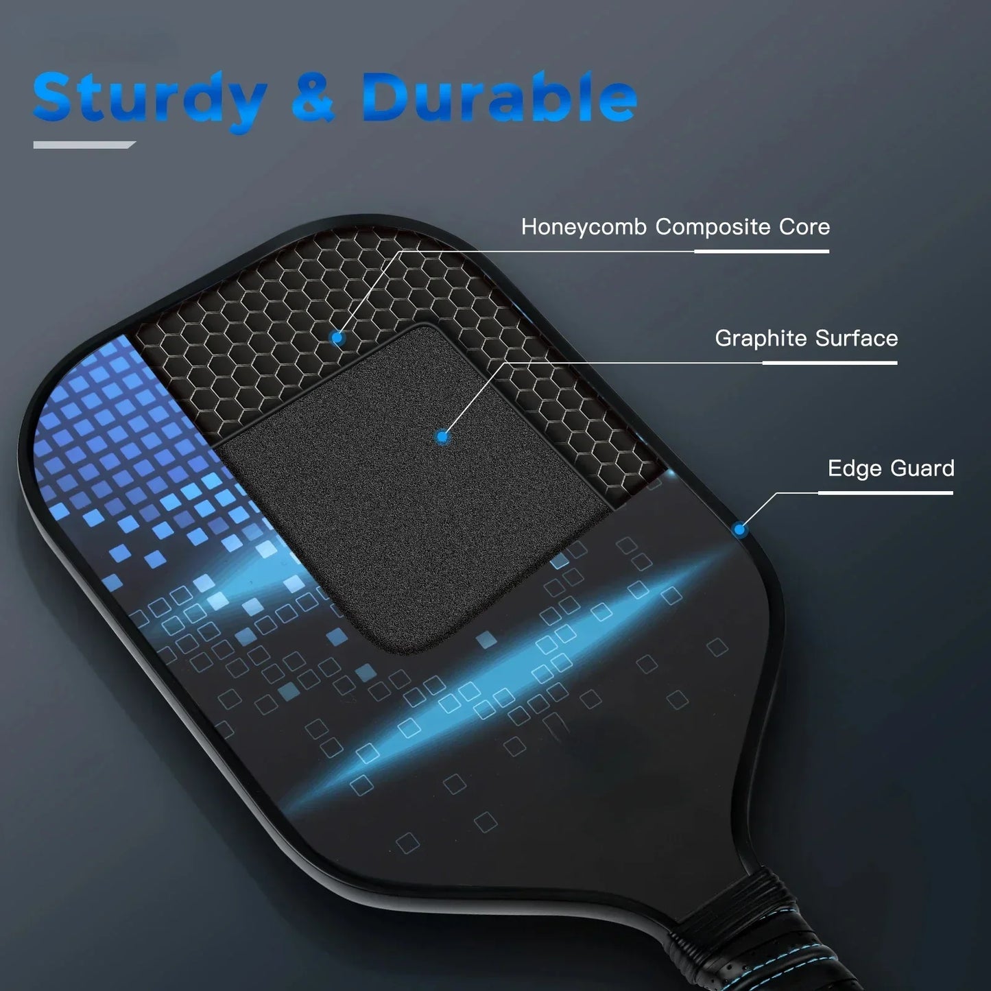 Pickleball Paddles Set Rackets Portable Racket Cover Carrying Bag Gift Kit USAPA Approved Indoor Outdoor Honeycomb Core 4 Balls