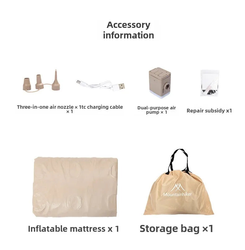 MOUNTAINHIKER Outdoor Inflatable Seating Mat Interior Air Mattress Mats Luxury Built-in Pump Thicken PVC Sleeping Bed Furniture