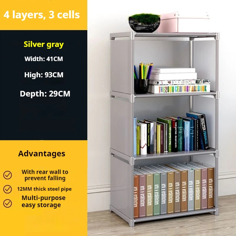 Multi-layer Simple Assembled Bookshelf Easy To Assemble Closet Storage Cabinet Portable Children's Sundries Shelf Save Space