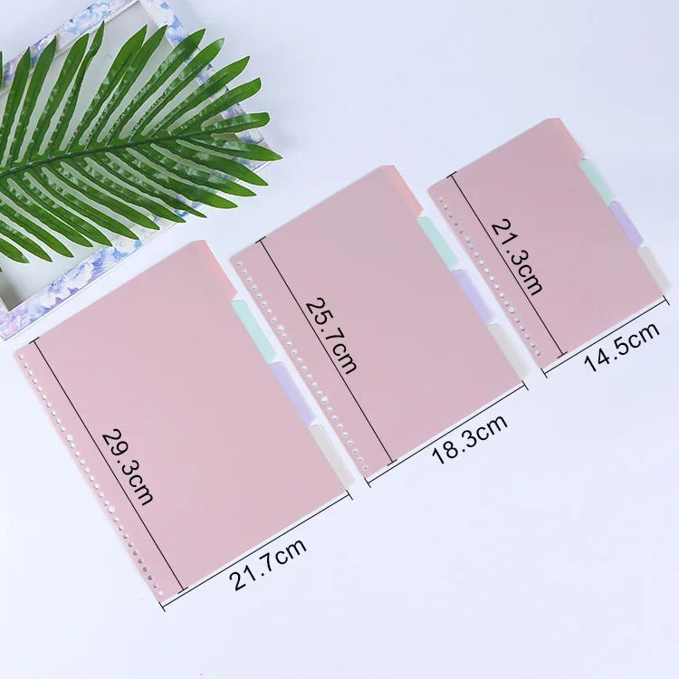 4Pcs/set B5 A5 A6 Binder Index Dividers Index Page for Loose-leaf Notebook Scrapbook Stationery Bookmark School Office Supplies