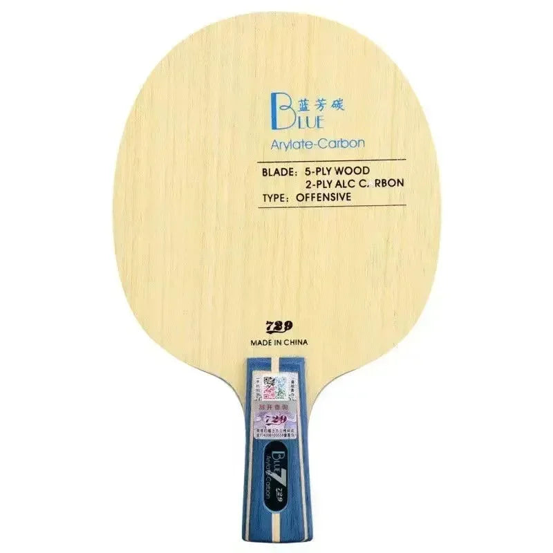 Original 729 Friendship Yellow ALC Table Tennis Blade 5 Wood 2 Arylate Carbon Professional Ping Pong Blade Blue ALC Offensive