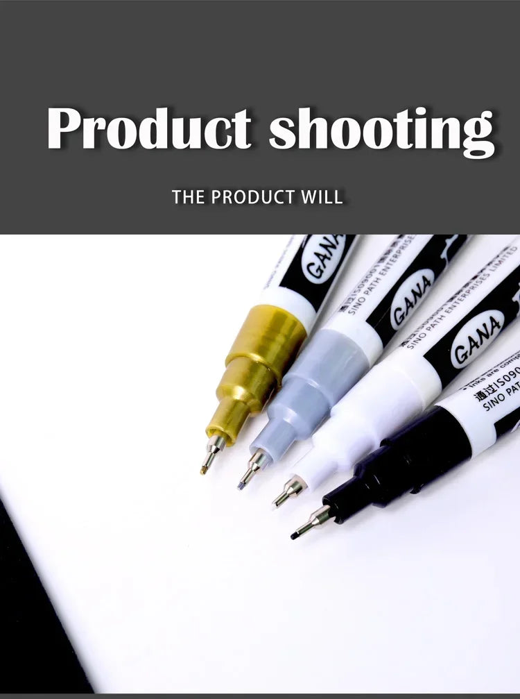 4Pcs/set Oil Based White Black Permanent Paint Markers Pens 0.7mm Extra Fine Waterproof, for Rock Painting, Wood, Metal, Canvas
